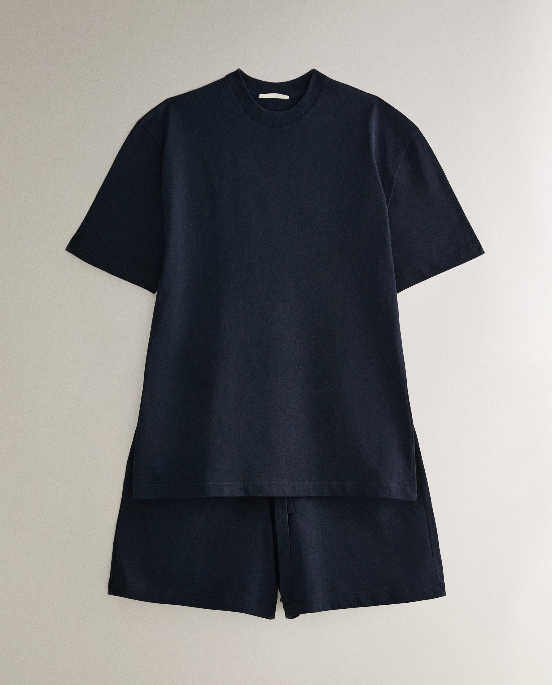 LA LINGE クロシェニットコットン混 ショートパンツ【関税なし】 HORIZON ショートスリーブニット｜ライトグレー（COQ-24SS-N
