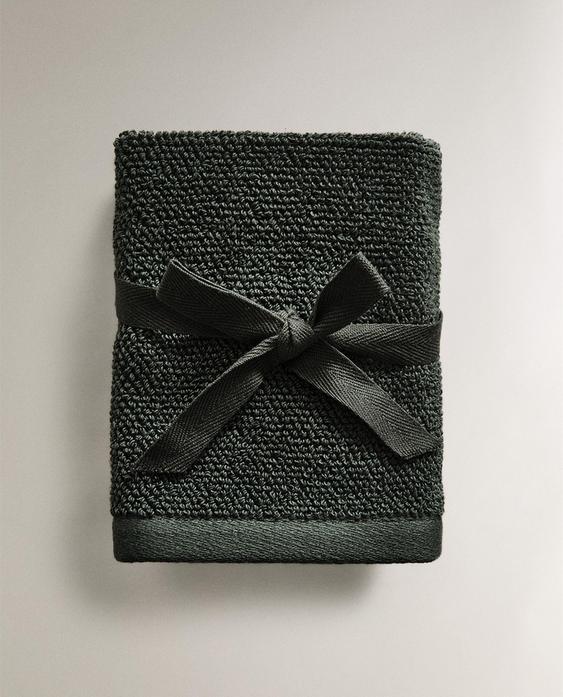 LOT DE 3 SERVIETTES DE TOILETTE EN COTON POINT DE RIZ