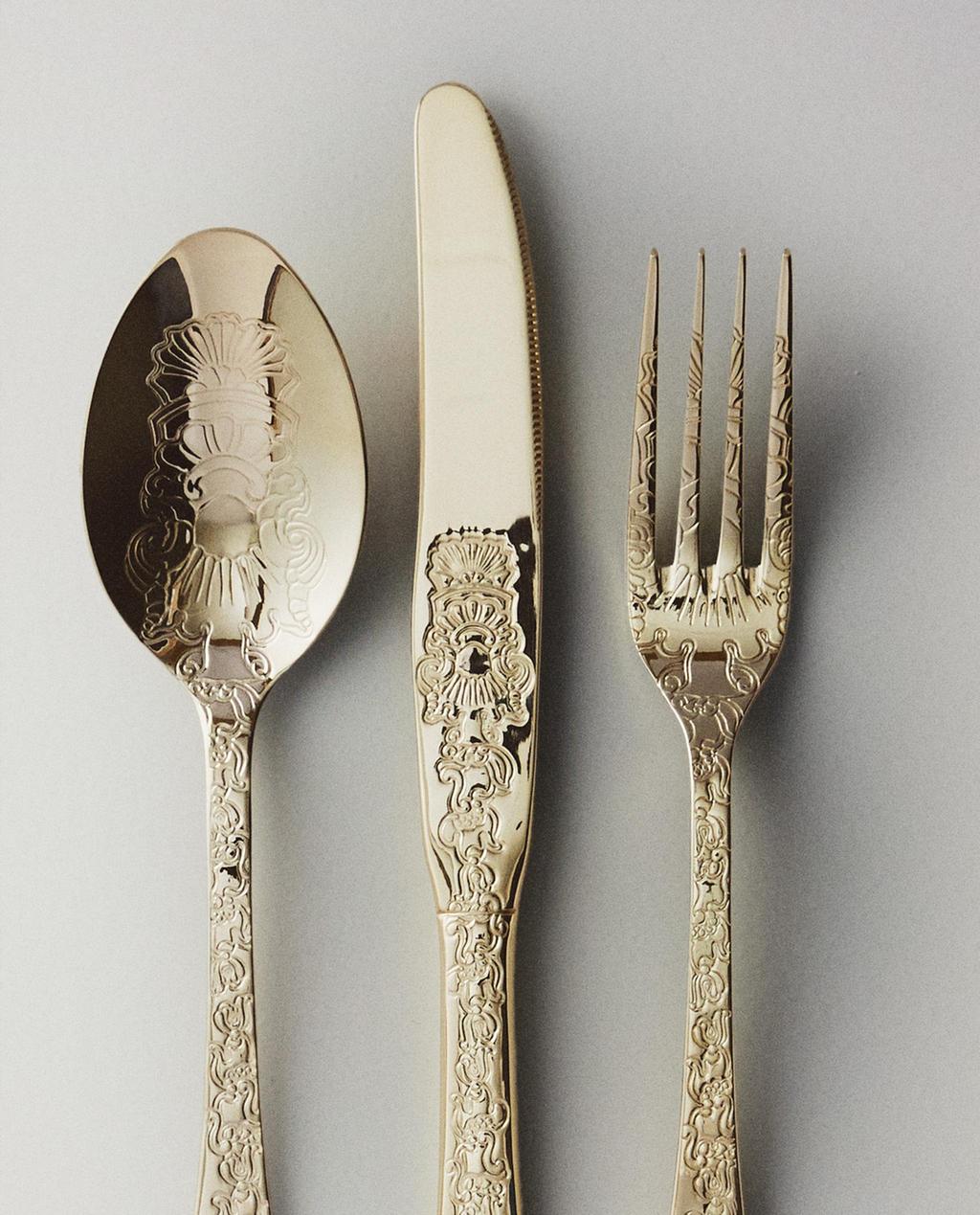 ENGRAVED steel cutlery set (SET OF 3)
