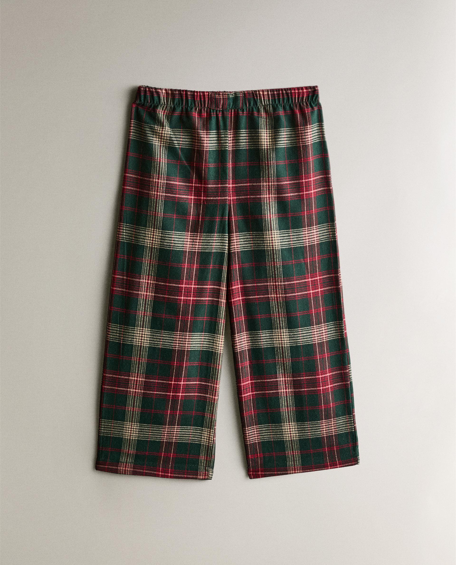 SET PIGIAMA BAMBINI FLANELLA QUADRI TARTAN NATALE (SET 2)