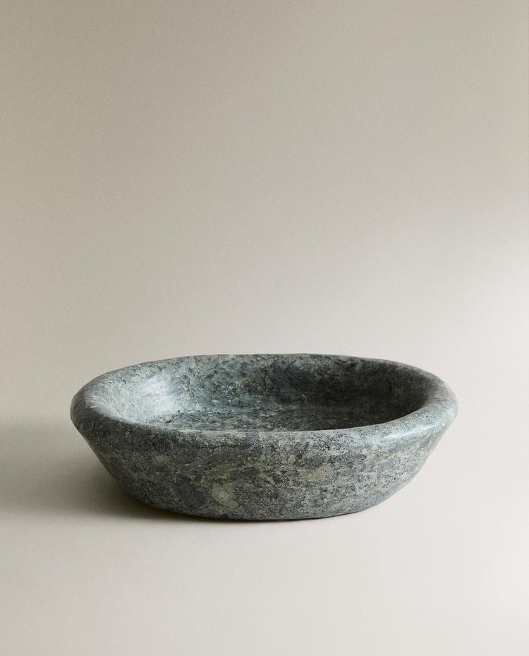 GREENISH MARBLE CONCAVE TRAY
