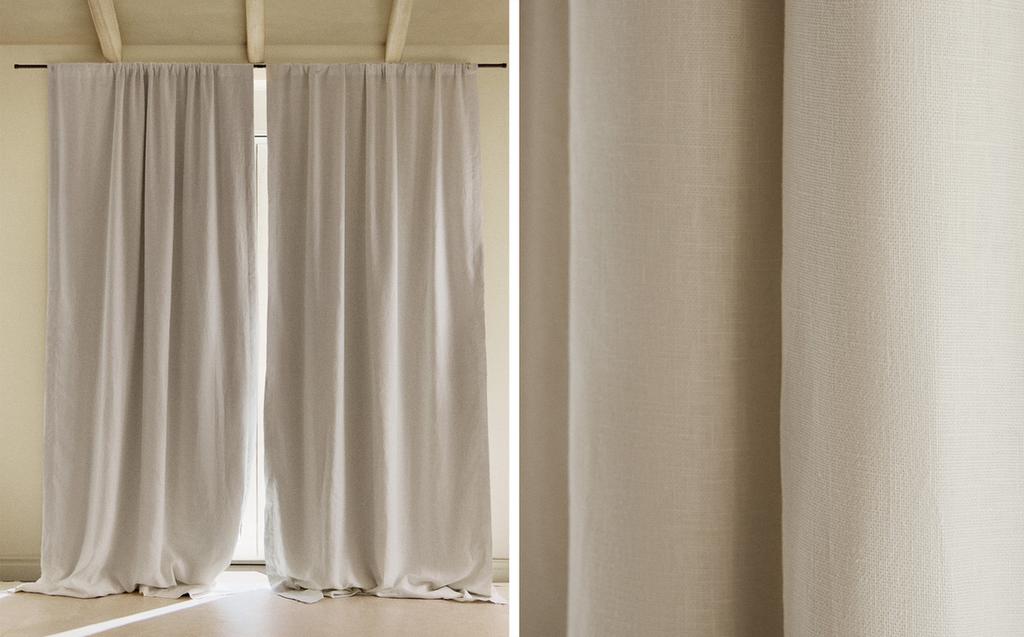 WHITE LINEN BLACKOUT CURTAIN