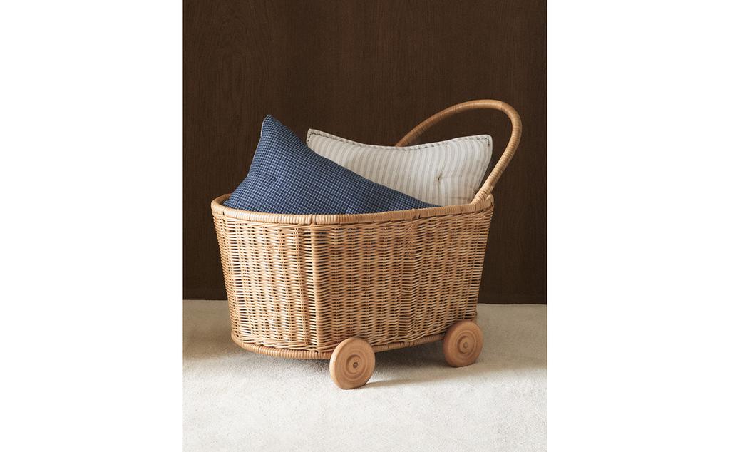 CARRITO INFANTIL CON RUEDAS RATÁN