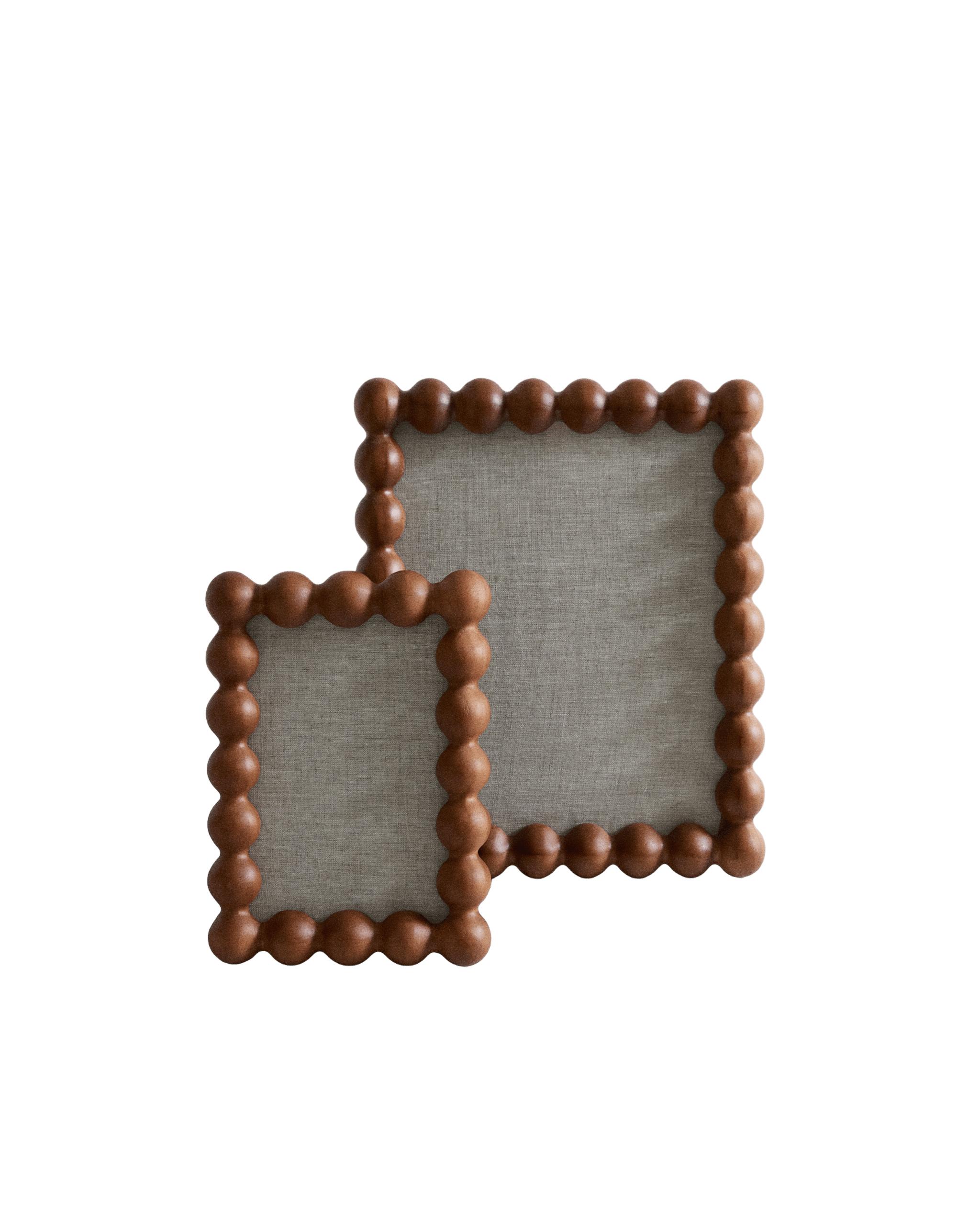 BEADED WOODEN PHOTO FRAME