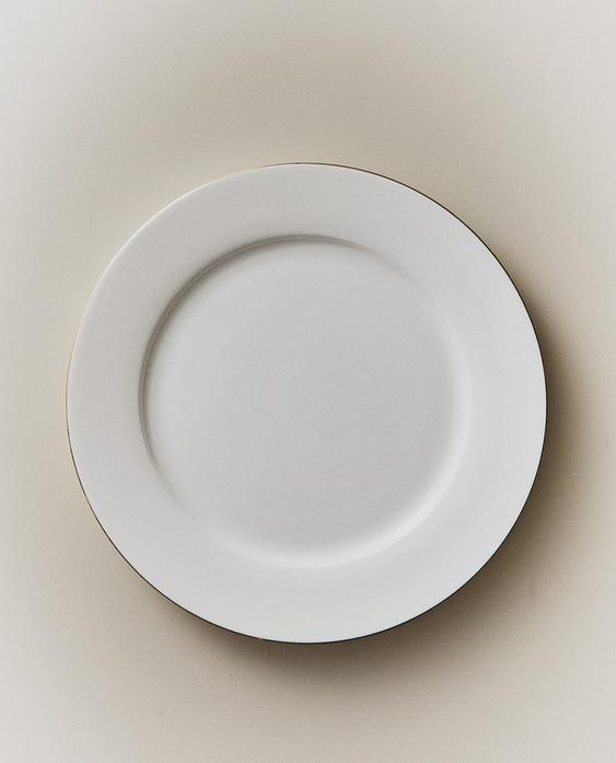 RIMMED BONE CHINA DINNER PLATE
