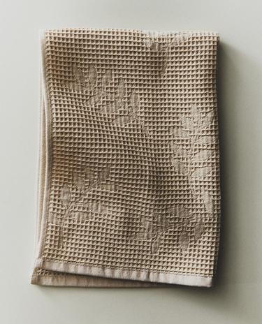 WAFFLE-KNIT TEA TOWEL