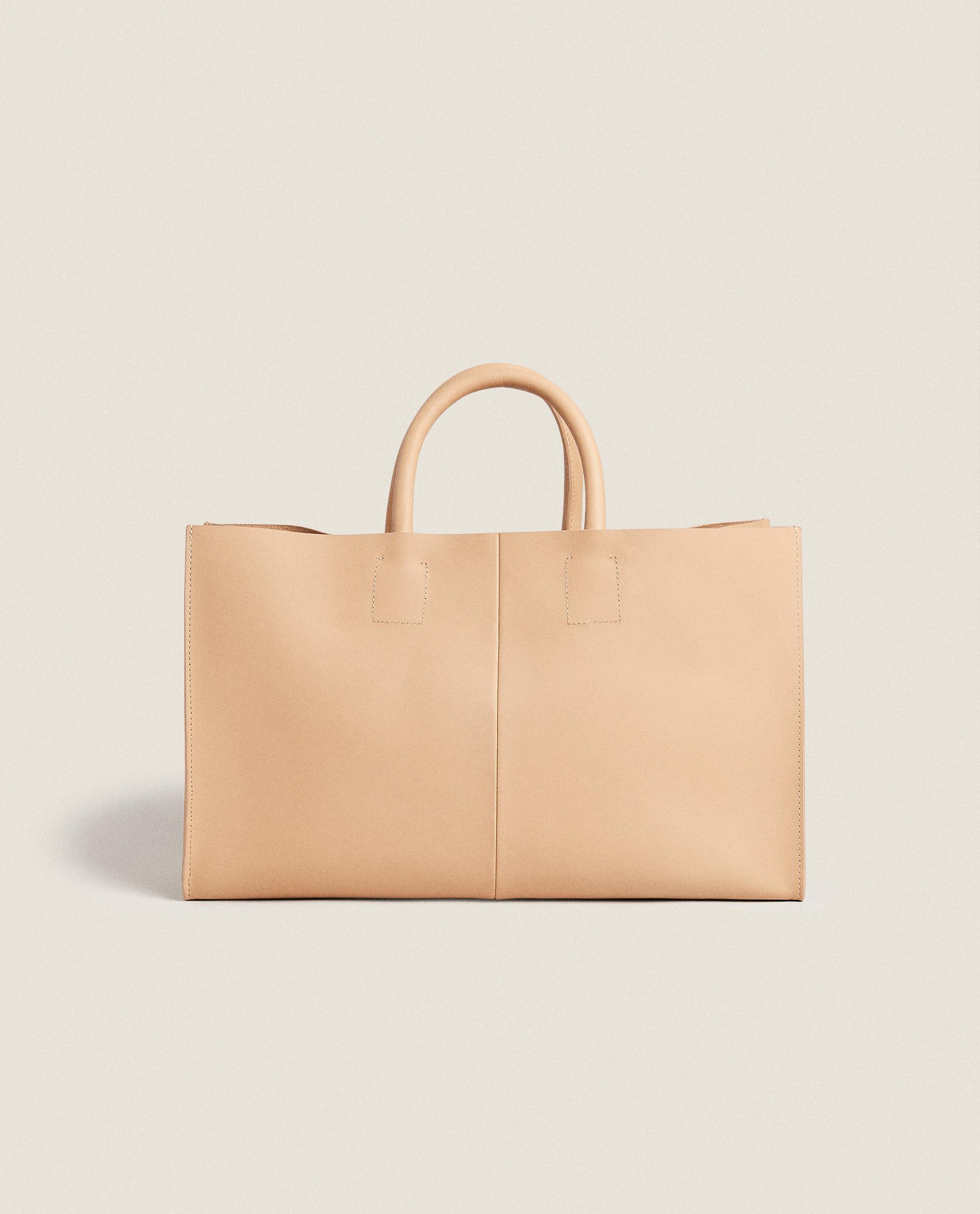 ZARA レザー トートバック レザー トートバッグ - グリーン | ZARA Japan / 日本
