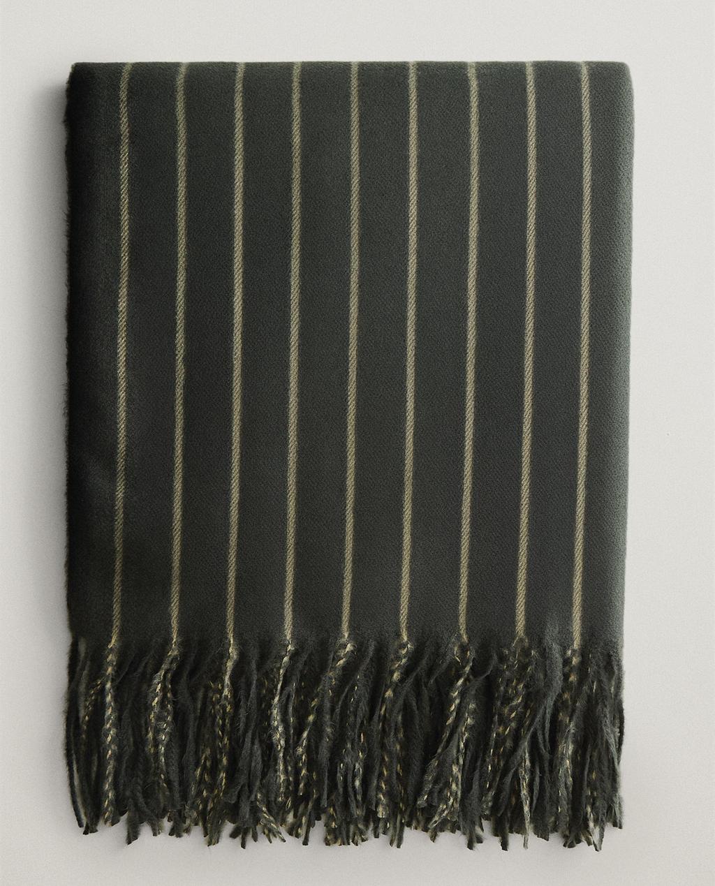 Zara Home Striped fringe blanket