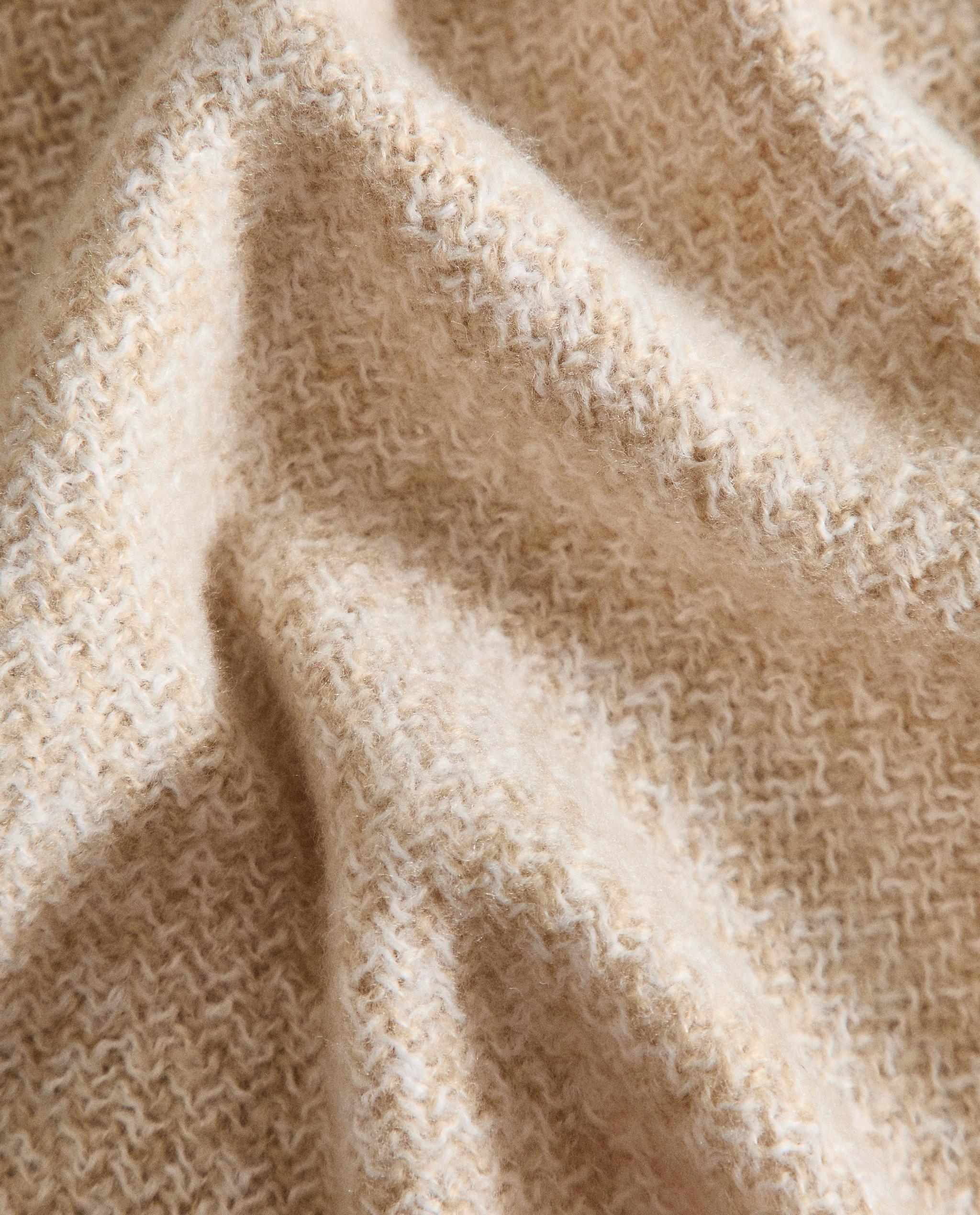 ZARA  フリンジ 付き ブランケット ホワイト ブラウン ザラホーム フリンジ ブランケット | Zara Home 日本/Japan