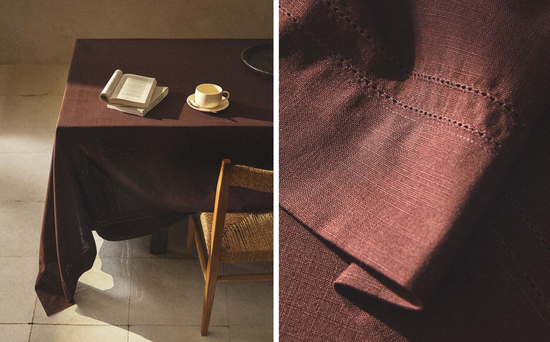 TOALHA DE MESA DE ALGODÃO COM ELEMENTO DECORATIVO TOALHA DE MESA DE ALGODÃO COM ELEMENTO DECORATIVO