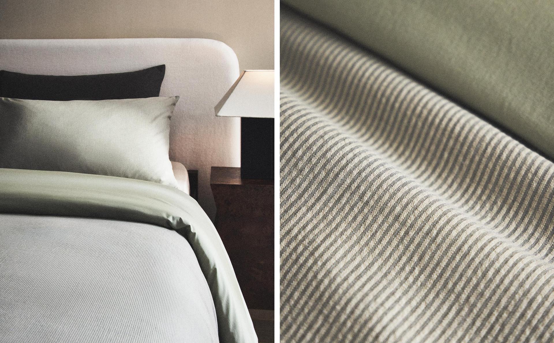 Gestreifter Seersucker-Bettbezug Gestreifter Seersucker-Bettbezug