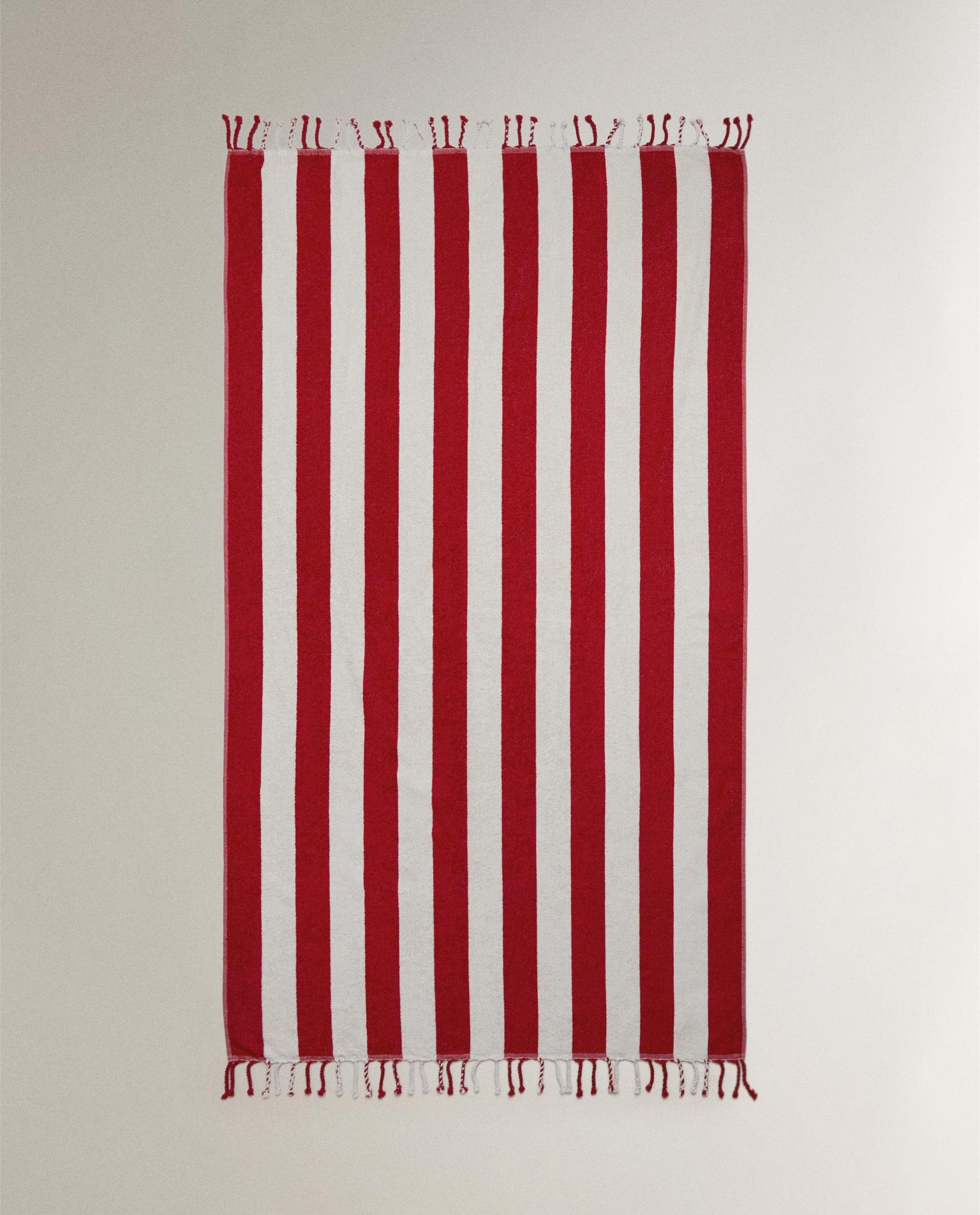 TOALLA PLAYA RAYAS FLECOS TOALLA PLAYA RAYAS FLECOS