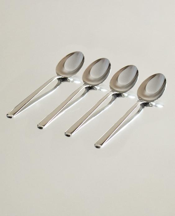 PACK OF SHINY STEEL SPOONS (PACK OF 4) PACK OF SHINY STEEL SPOONS (PACK OF 4)