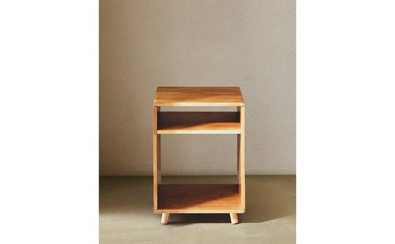 WOODEN BEDSIDE TABLE