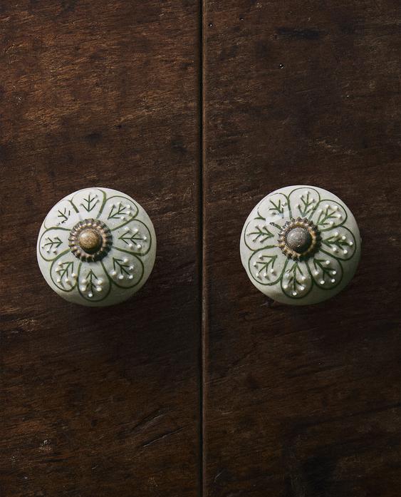 PACK OF CERAMIC FLOWER DOOR KNOBS (PACK OF 2)