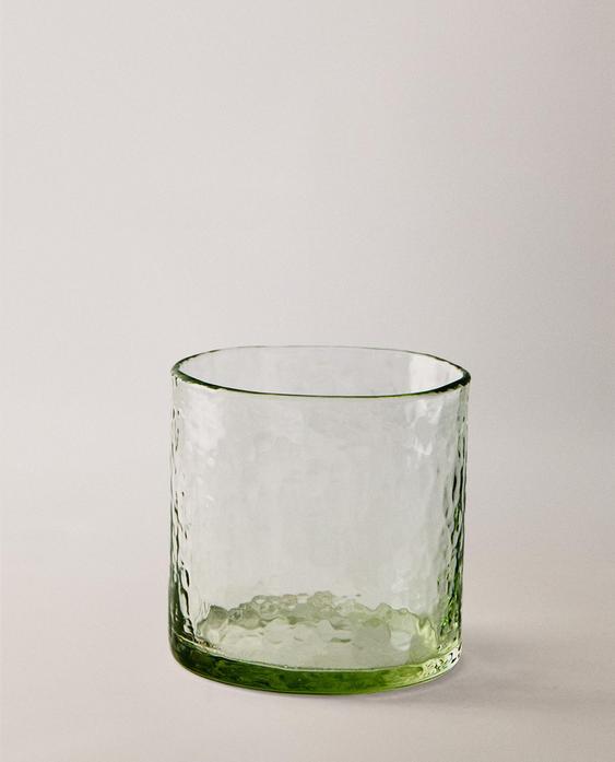 HAMMERED EFFECT GLASS TUMBLER