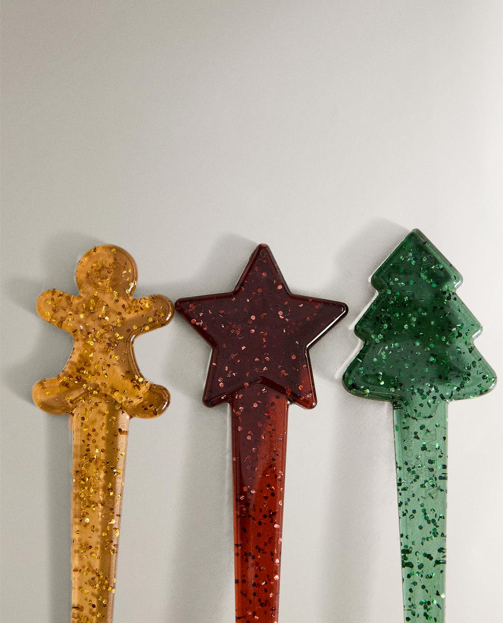 CHILDREN’S GLITTERY CHRISTMAS CUTLERY SET (SET OF 3)