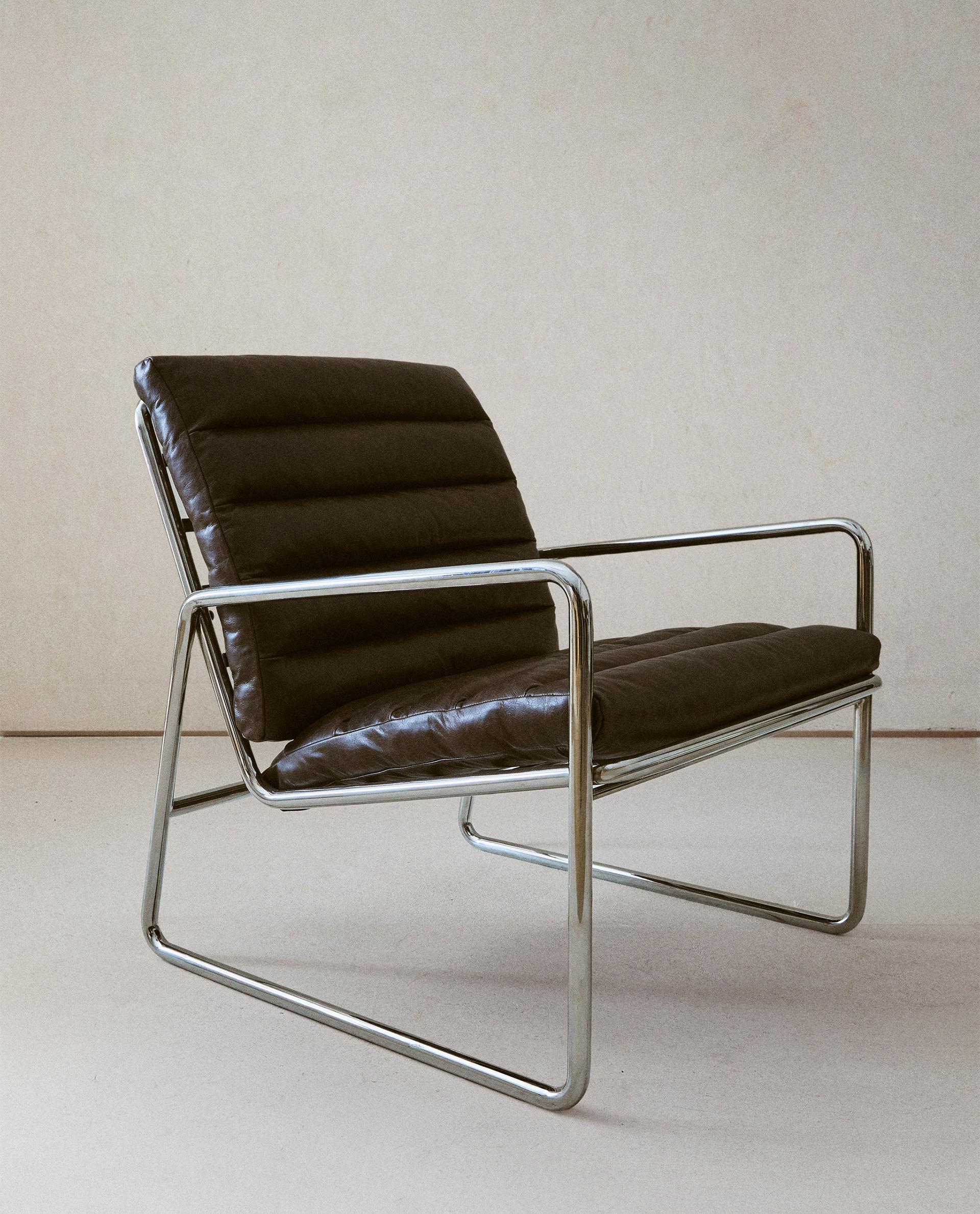 LEATHER AND STAINLESS STEEL ACCENT CHAIR | Zara Home United States