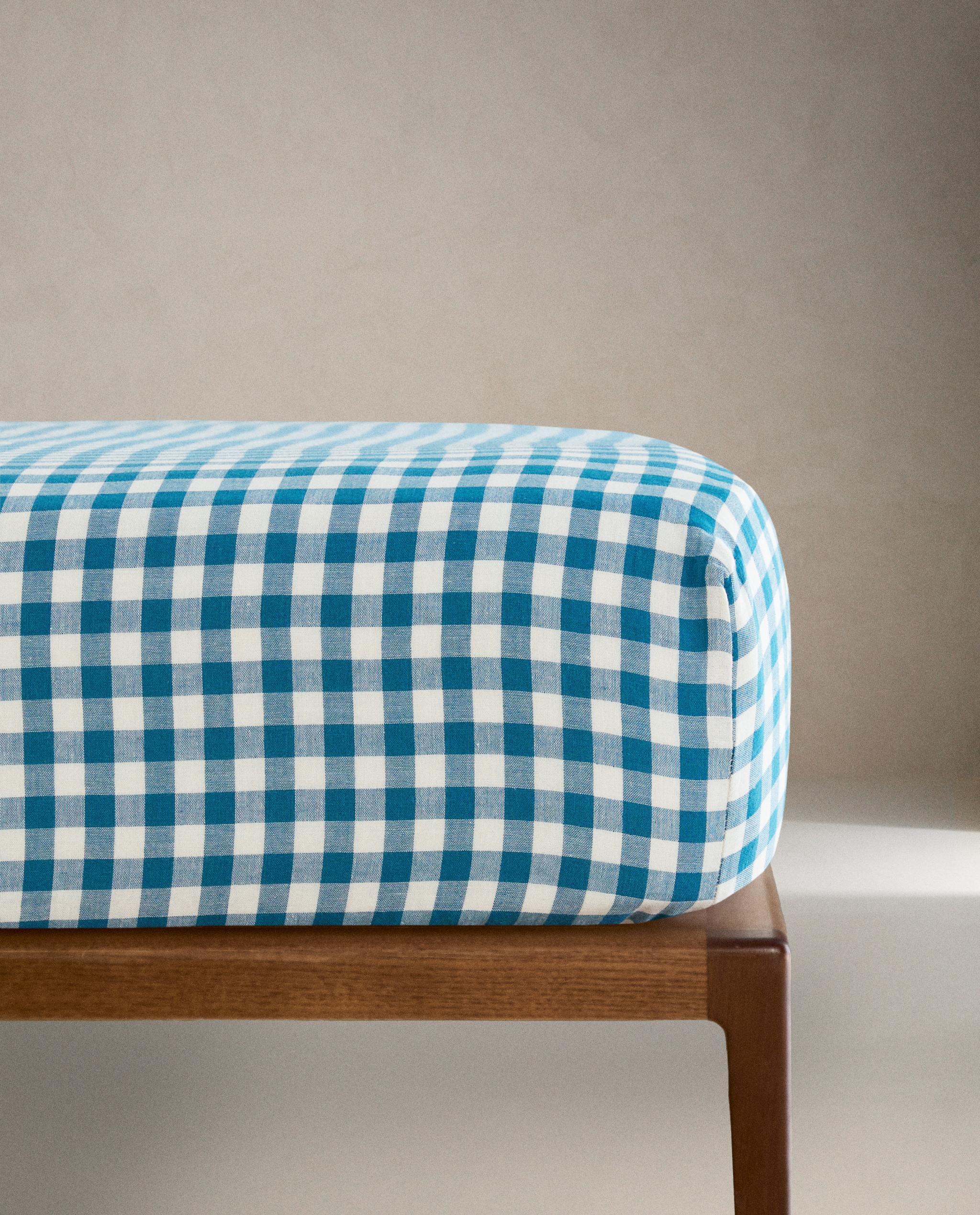 KIDS' CHECK MUSLIN FITTED SHEET product thumbnail 5