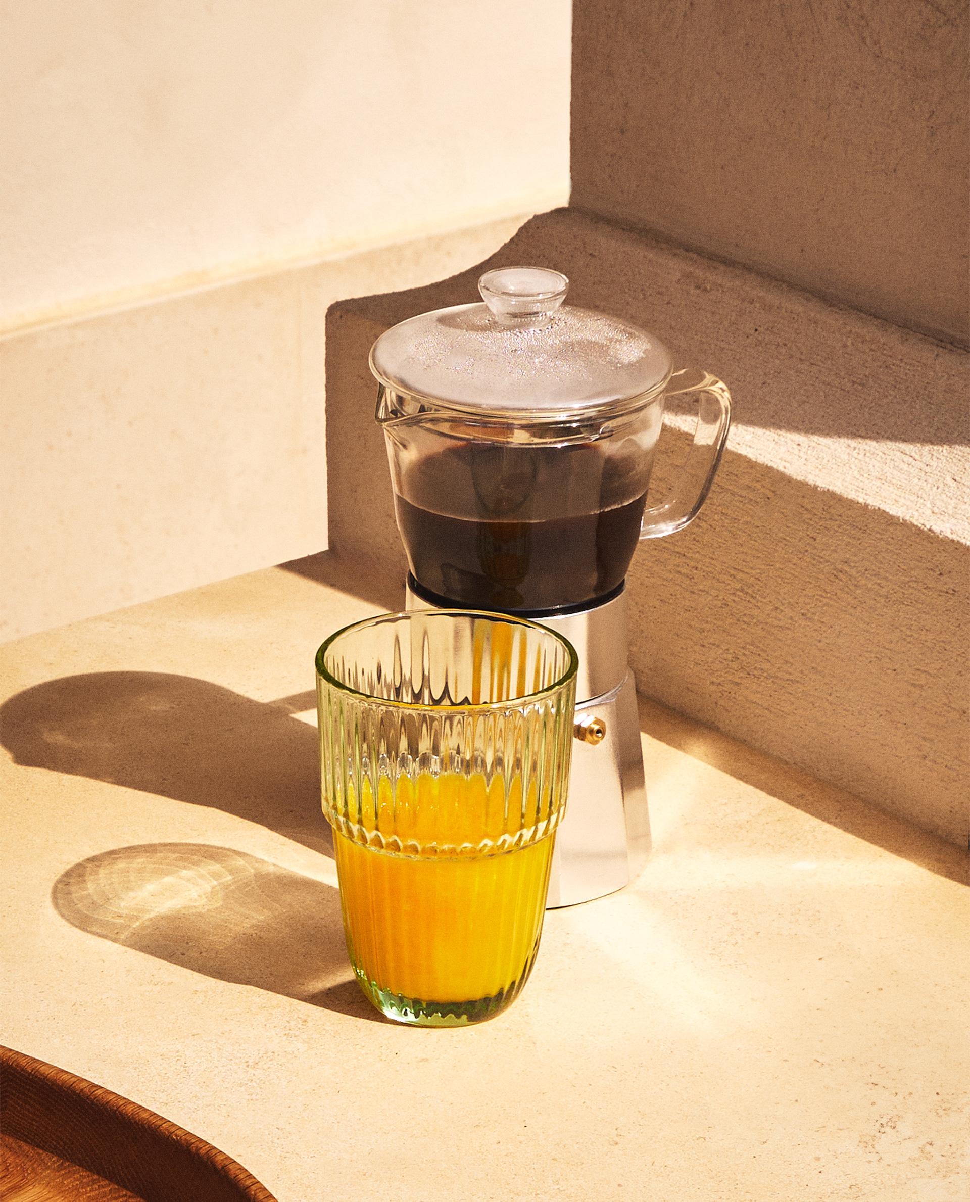 STRIPED COLOURED GLASS TUMBLER