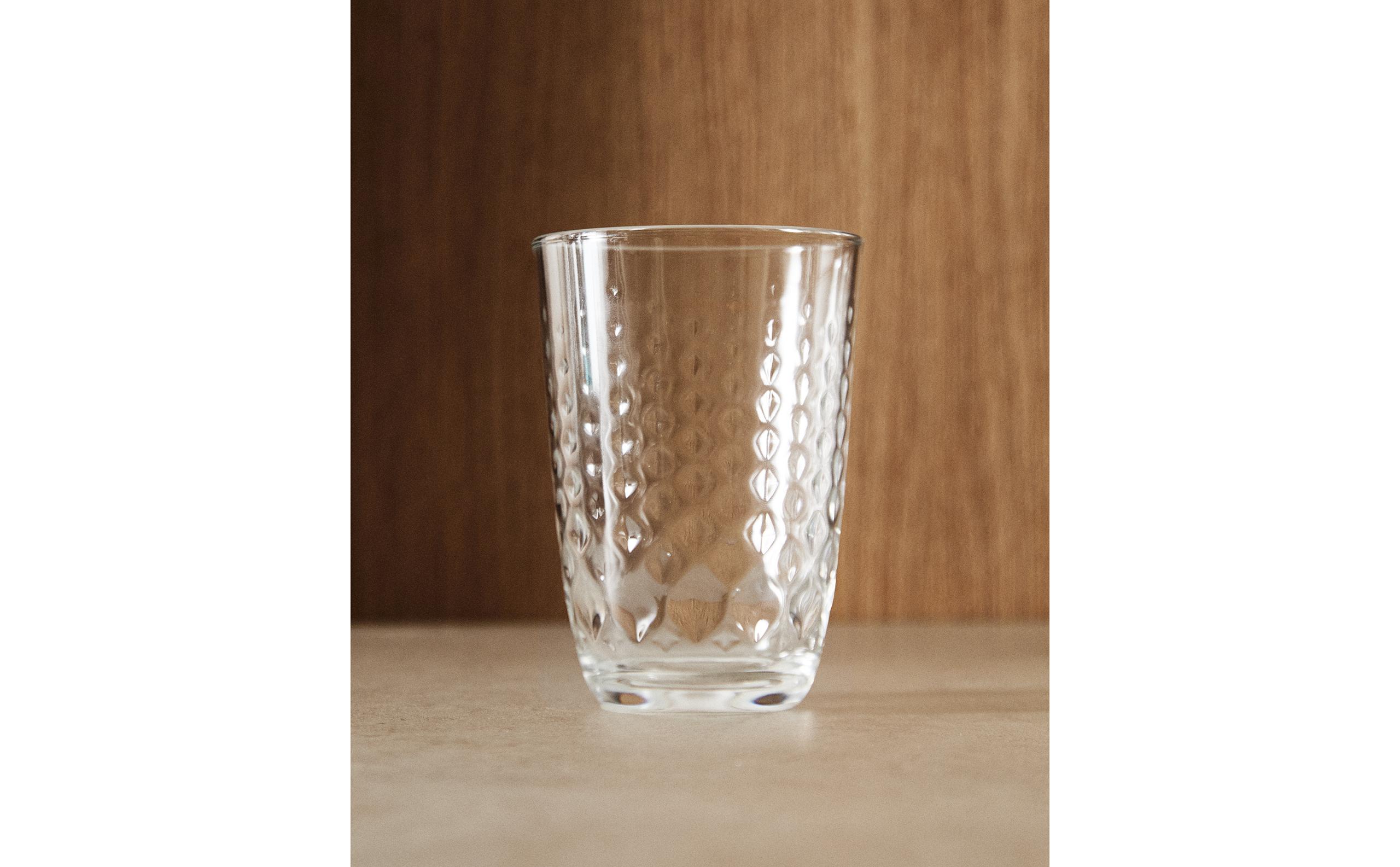 VASO VIDRIO RELIEVE RUBI