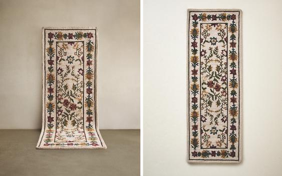 FLORAL PRINT WOOL RUG