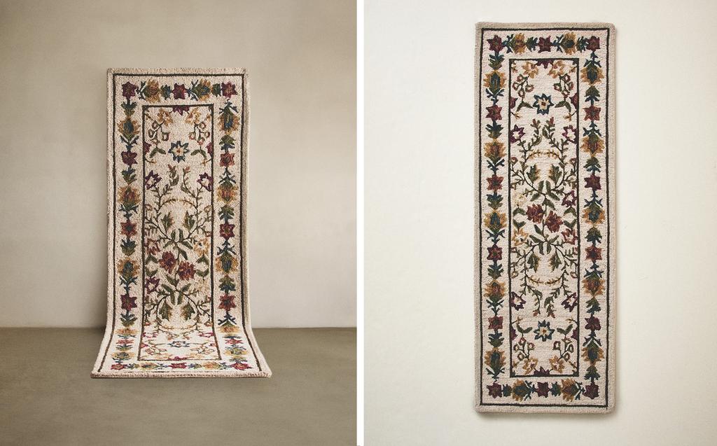 FLORAL PRINT WOOL RUG FLORAL PRINT WOOL RUG