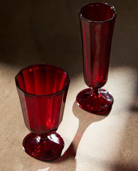 COLOURED CHRISTMAS GLASSWARE SET