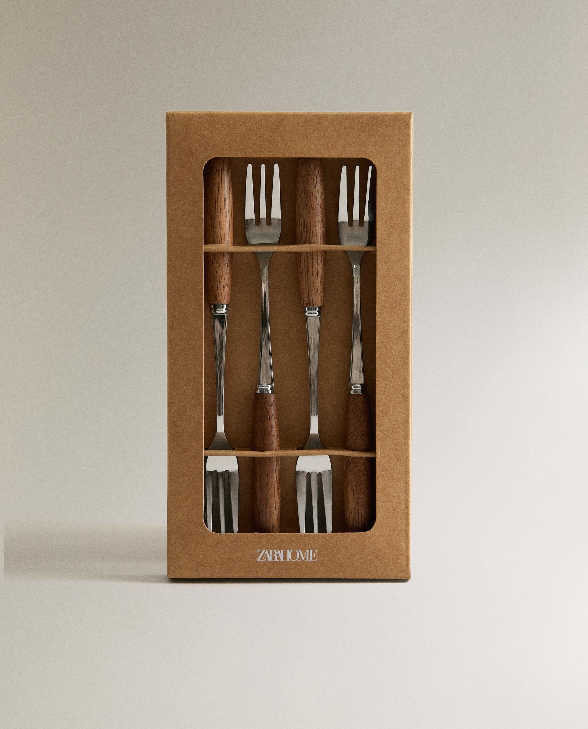PACK OF WOODEN DESSERT FORKS (PACK OF 4) product thumbnail 5