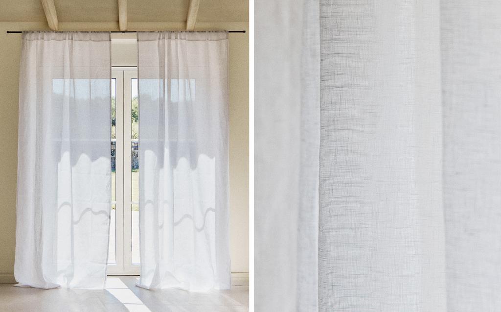 DOUBLE WIDTH LINEN CURTAIN WITH MEDIUM OPACITY