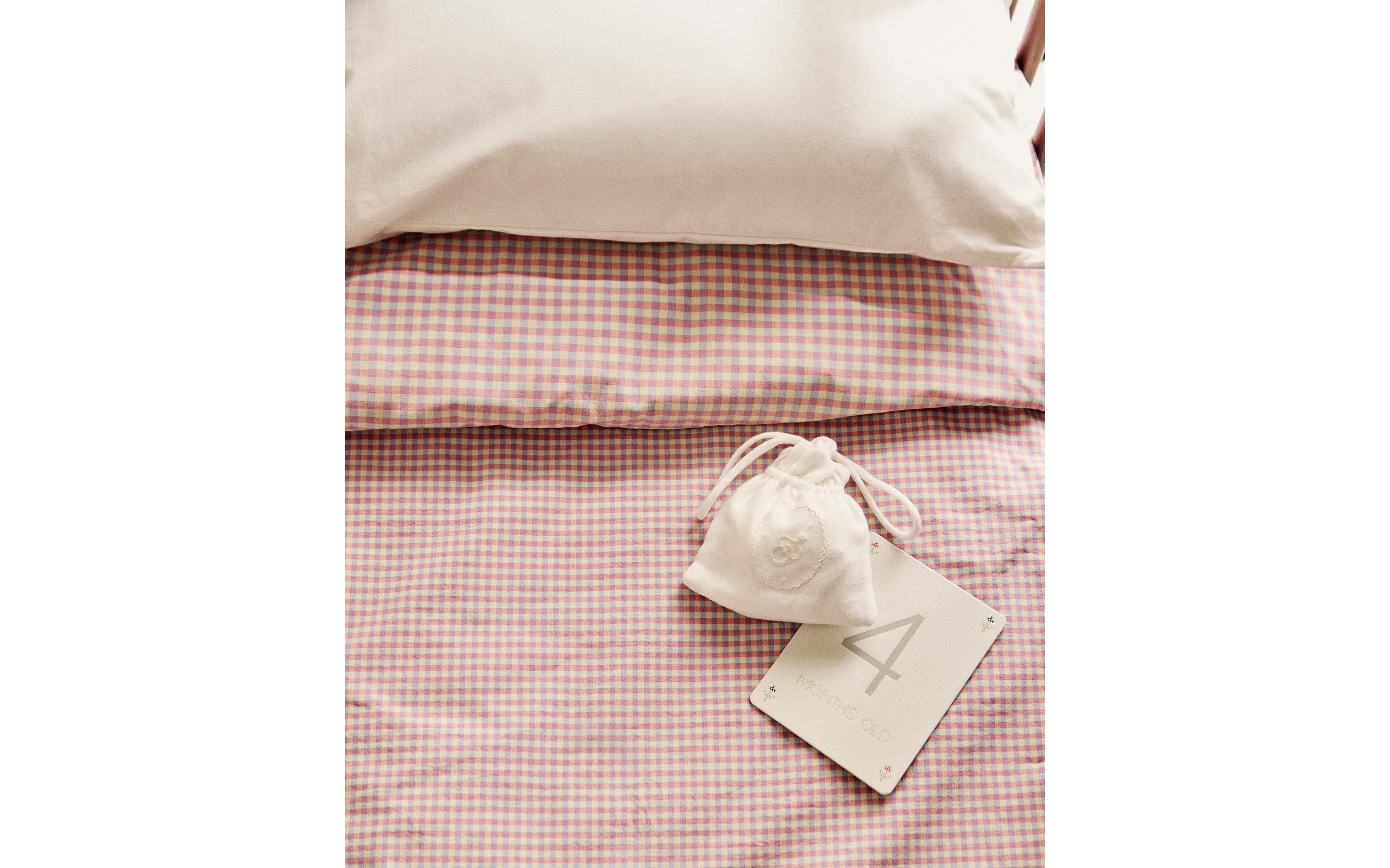 KIDS' GINGHAM COTTON FITTED SHEET product thumbnail 10