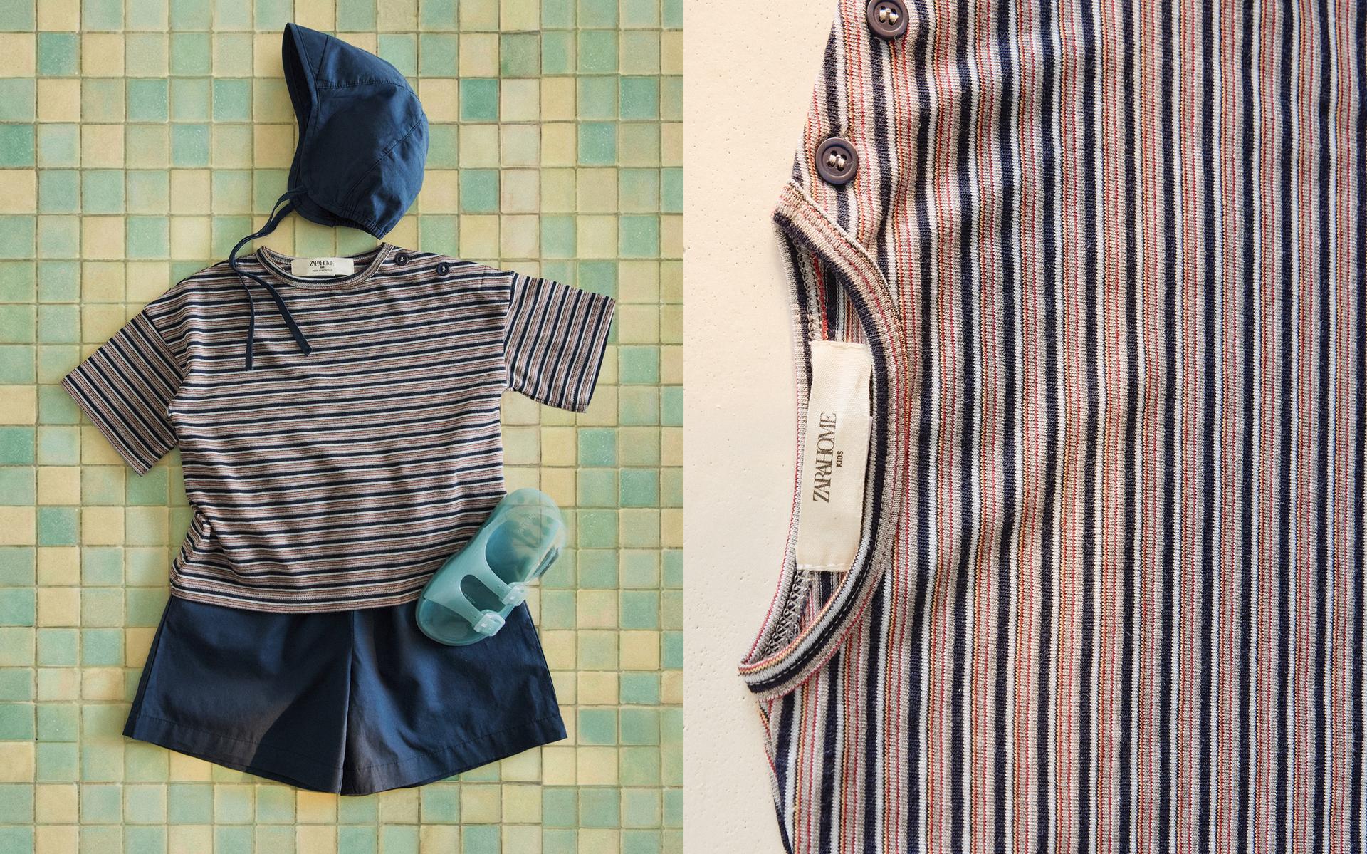 KOMPLET: MAJICA S KRATKIMI ROKAVI, BERMUDE, KAPA IN SANDALI