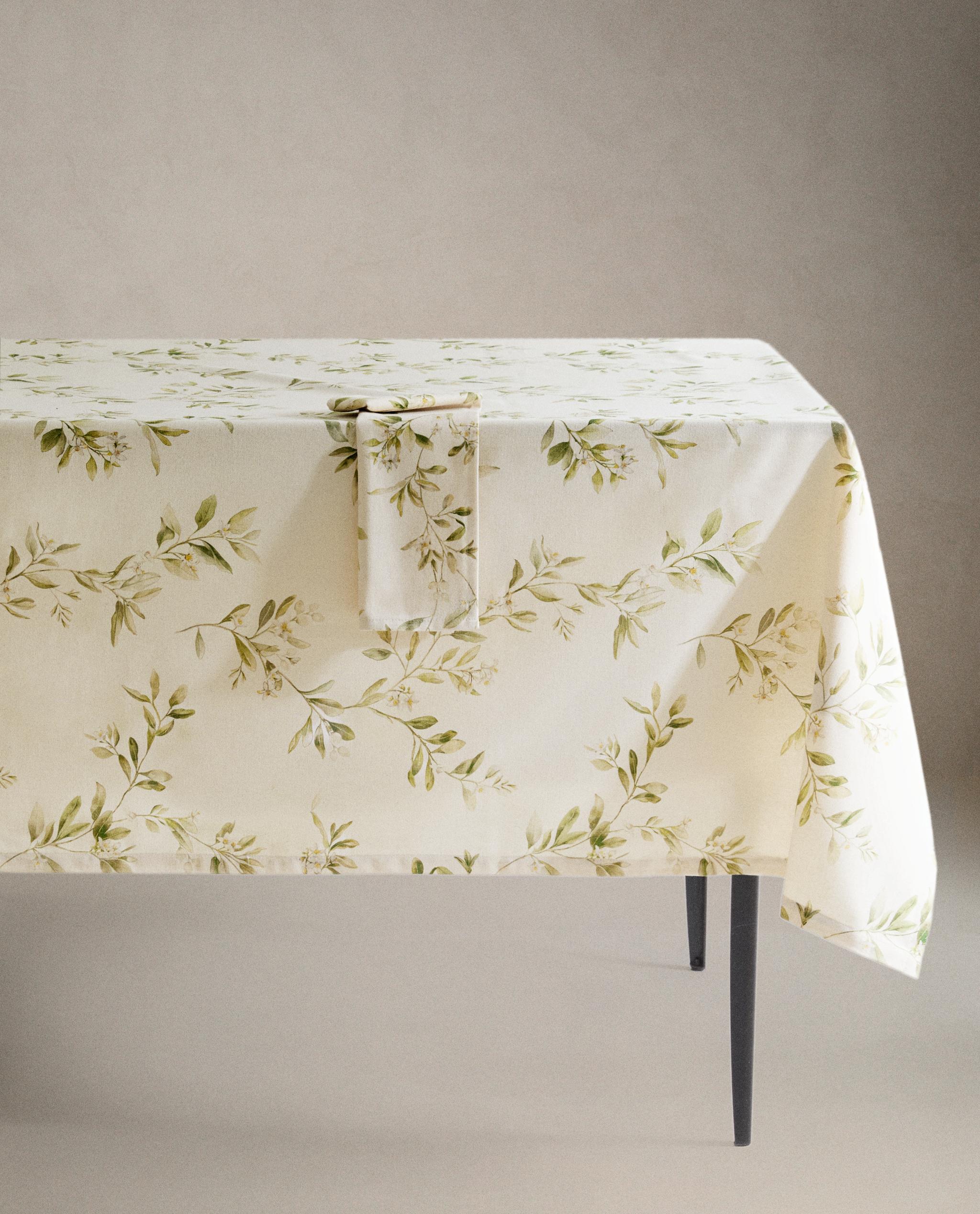 BRANCH AND FLORAL PRINT TABLECLOTH product thumbnail 2