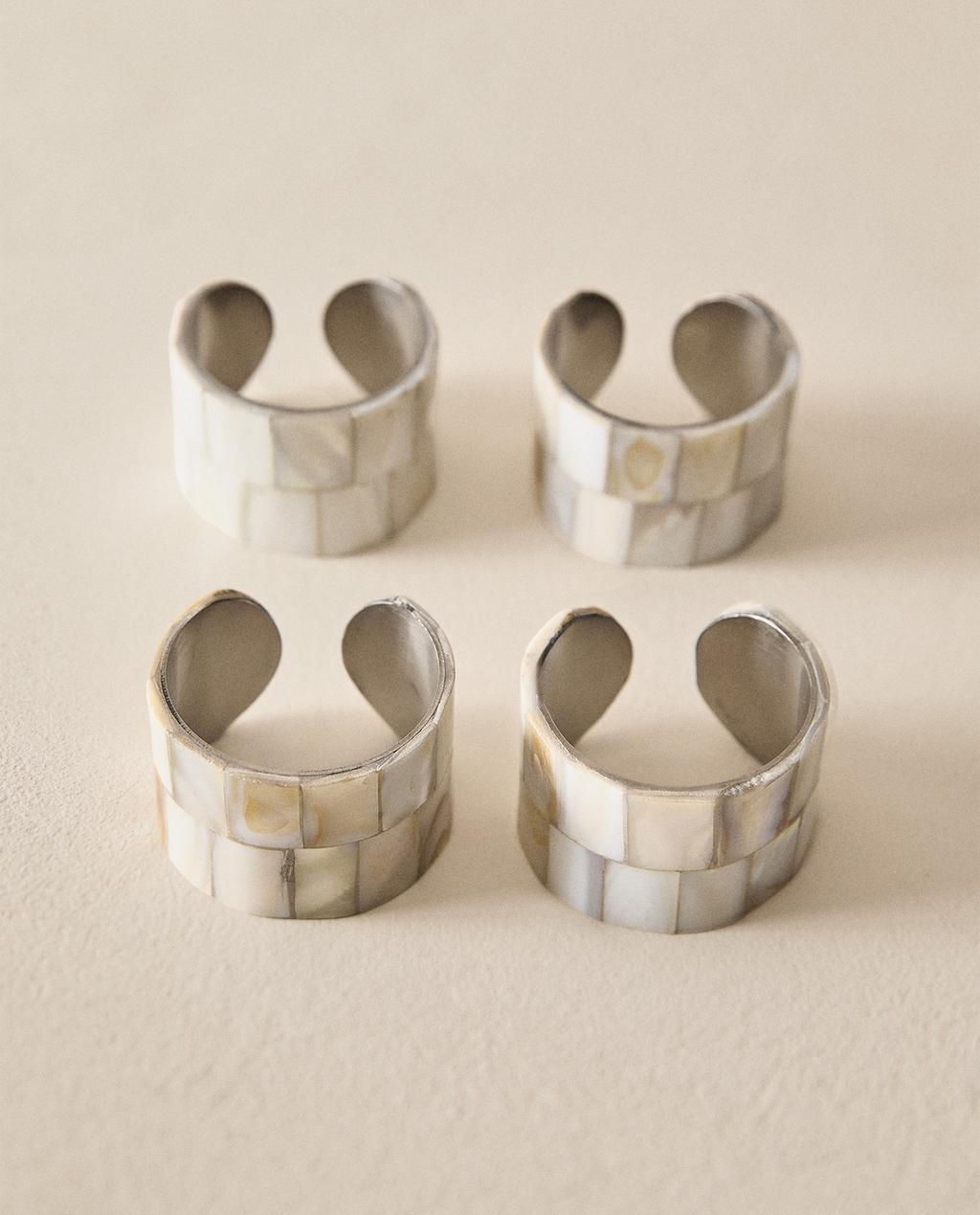 PACK OF MOTHER-OF-PEARL NAPKIN RINGS (PACK OF 4)