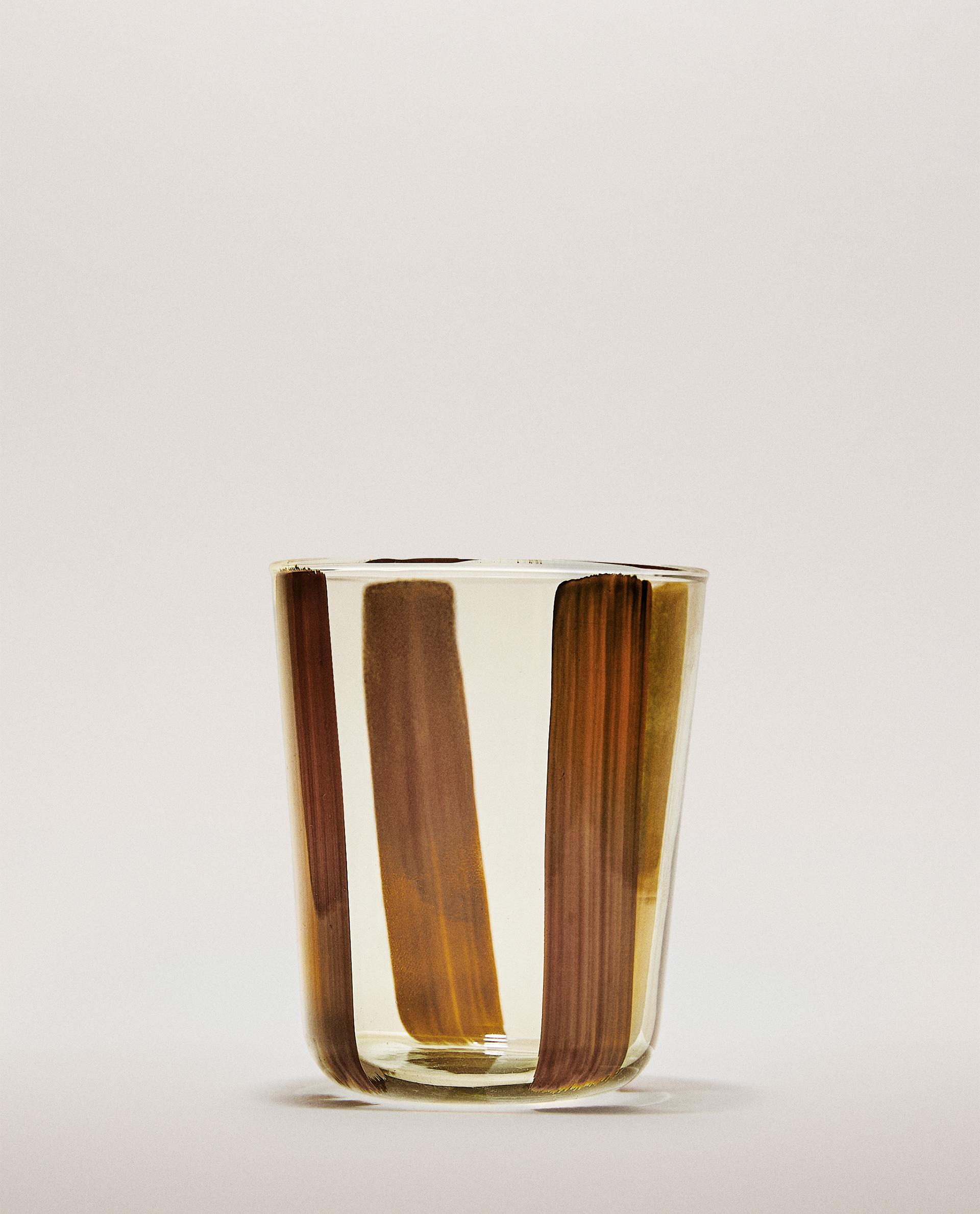 STRIPED GLASS TUMBLER STRIPED GLASS TUMBLER
