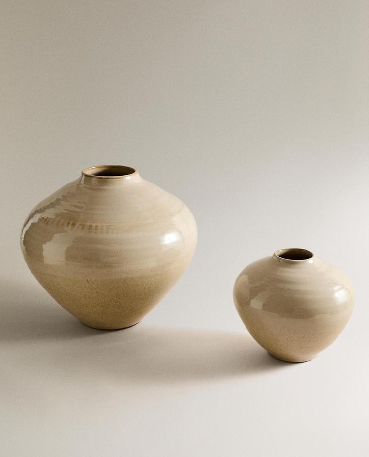ENAMELLED STONEWARE VASE