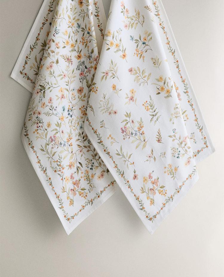 PACK PAÑO COCINA ESTAMPADO FLORES (PACK DE 2)