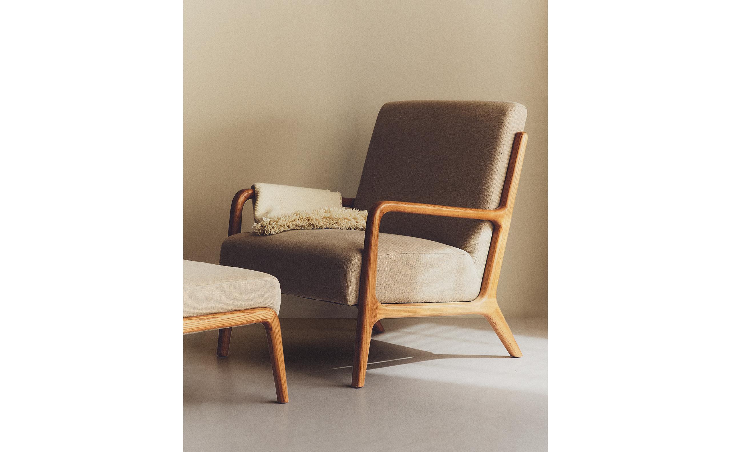 ASH WOOD AND LINEN ACCENT CHAIR | Zara Home United Kingdom