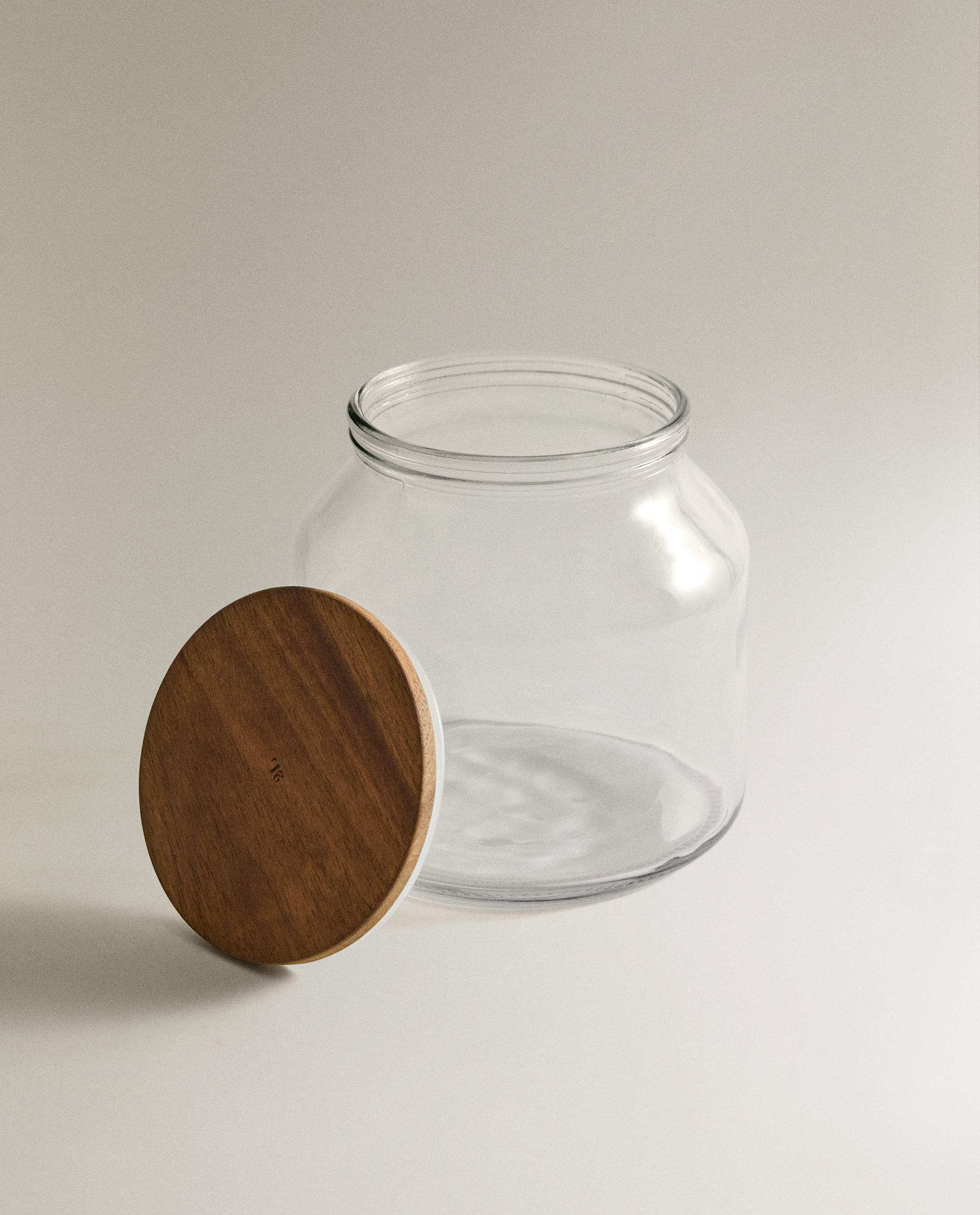 ACACIA WOOD AND GLASS STORAGE JAR product thumbnail 8