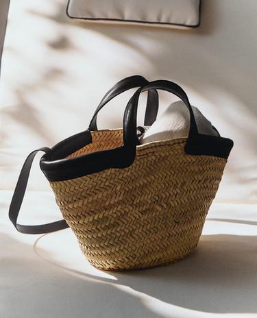 МАЛКА ЧАНТА, ТИП ПАЗАРСКА, С КОЖЕНИ ЕЛЕМЕНТИ