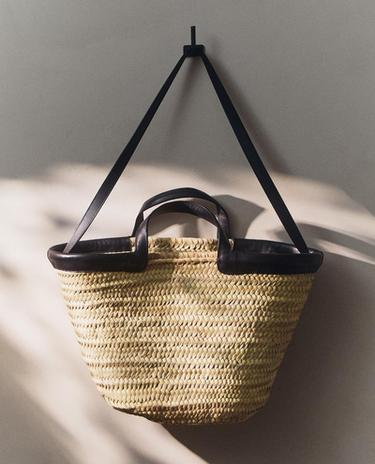 BORSA IN PALMA E PELLE