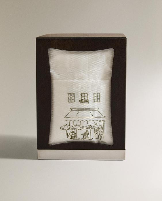 ENSEMBLE PORTE-SERVIETTES ET SERVIETTES DE TABLE CAFÉ
