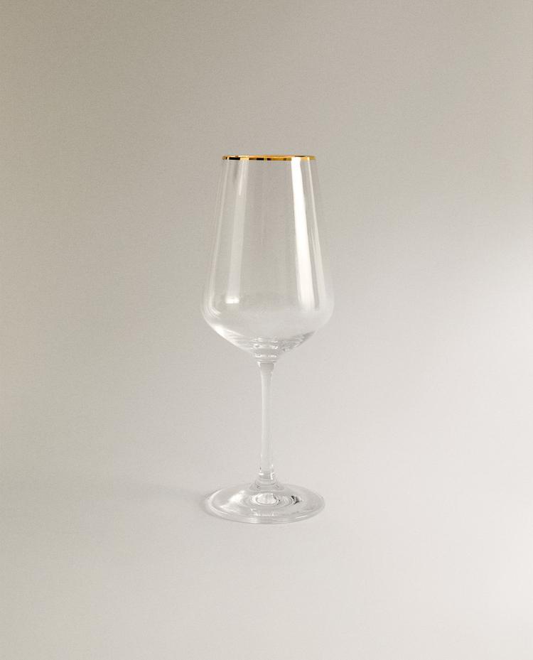 BOHEMIA CRYSTAL GLASS WITH GOLD RIM