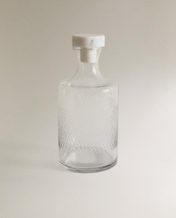 彫り模様 ガラスボトル