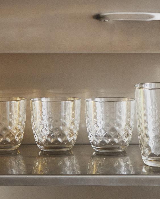 СТЕКЛЯННАЯ ПОСУДА С РЕЛЬЕФНЫМ УЗОРОМ