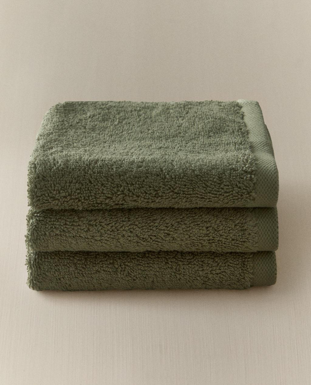 CONJUNTO DE TOALHAS DE LAVABO EM ALGODÃO PREMIUM (CONJUNTO DE 3)
