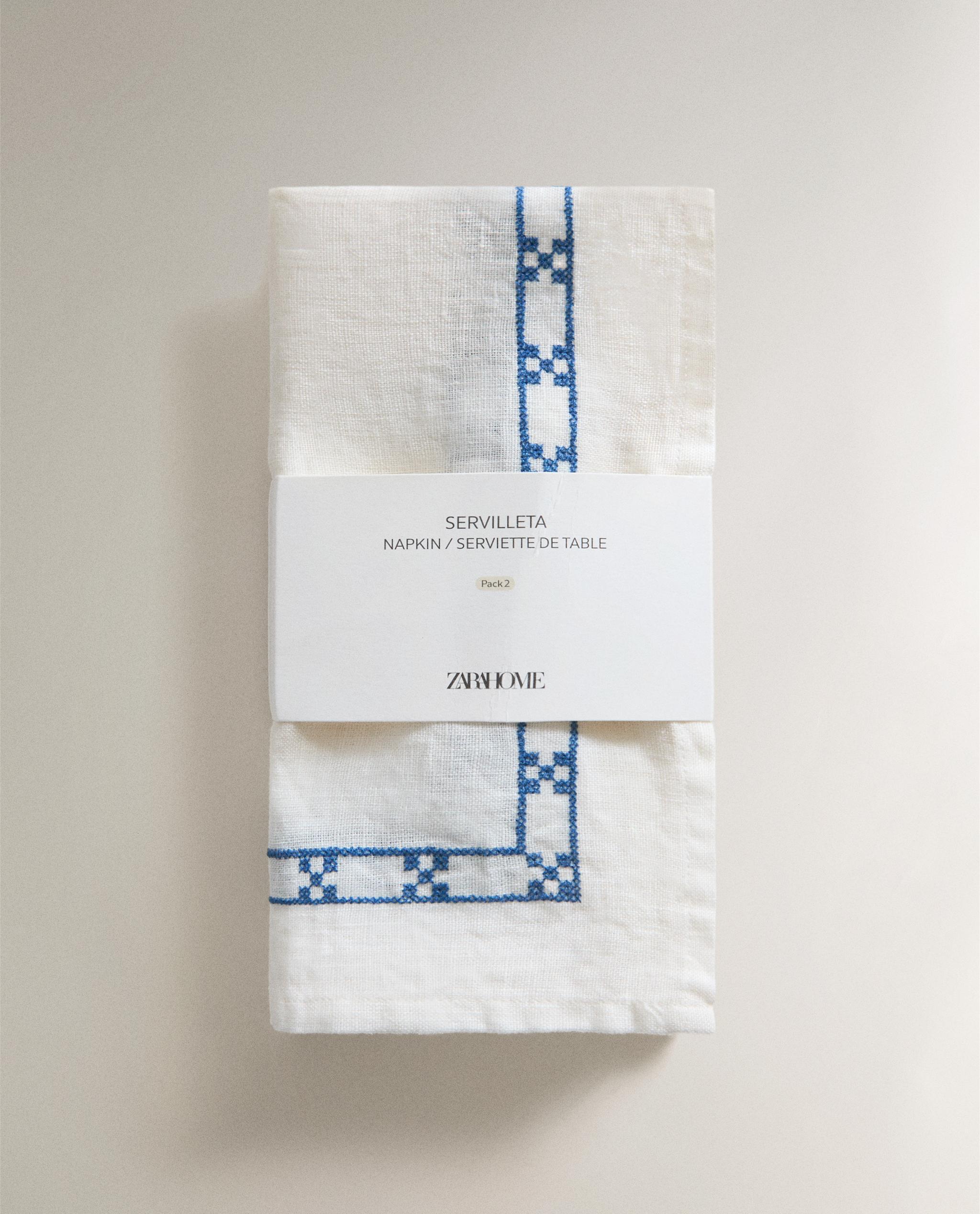 PACK OF GEOMETRIC EMBROIDERY NAPKINS (PACK OF 2) product thumbnail 6