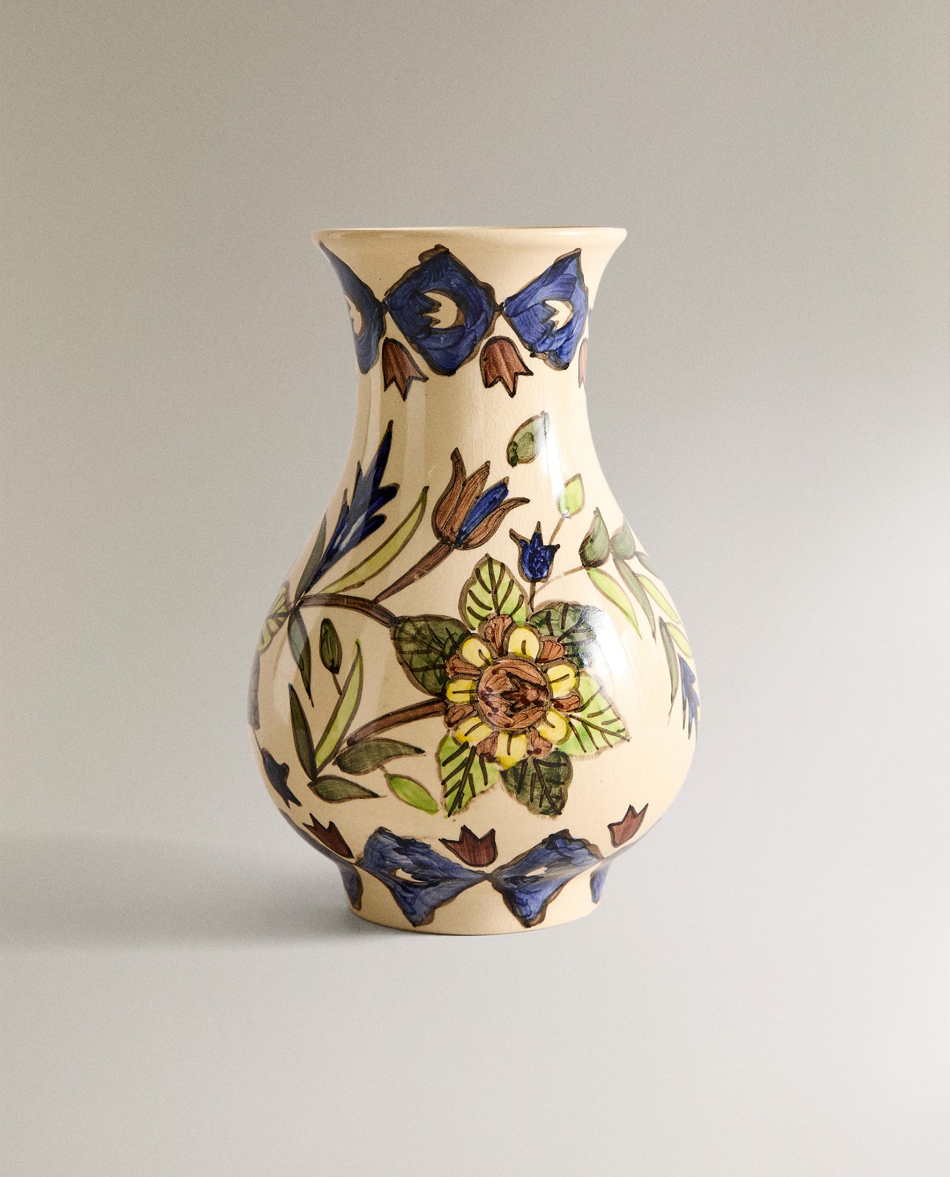 CERAMICZNY WAZON W KWIATY