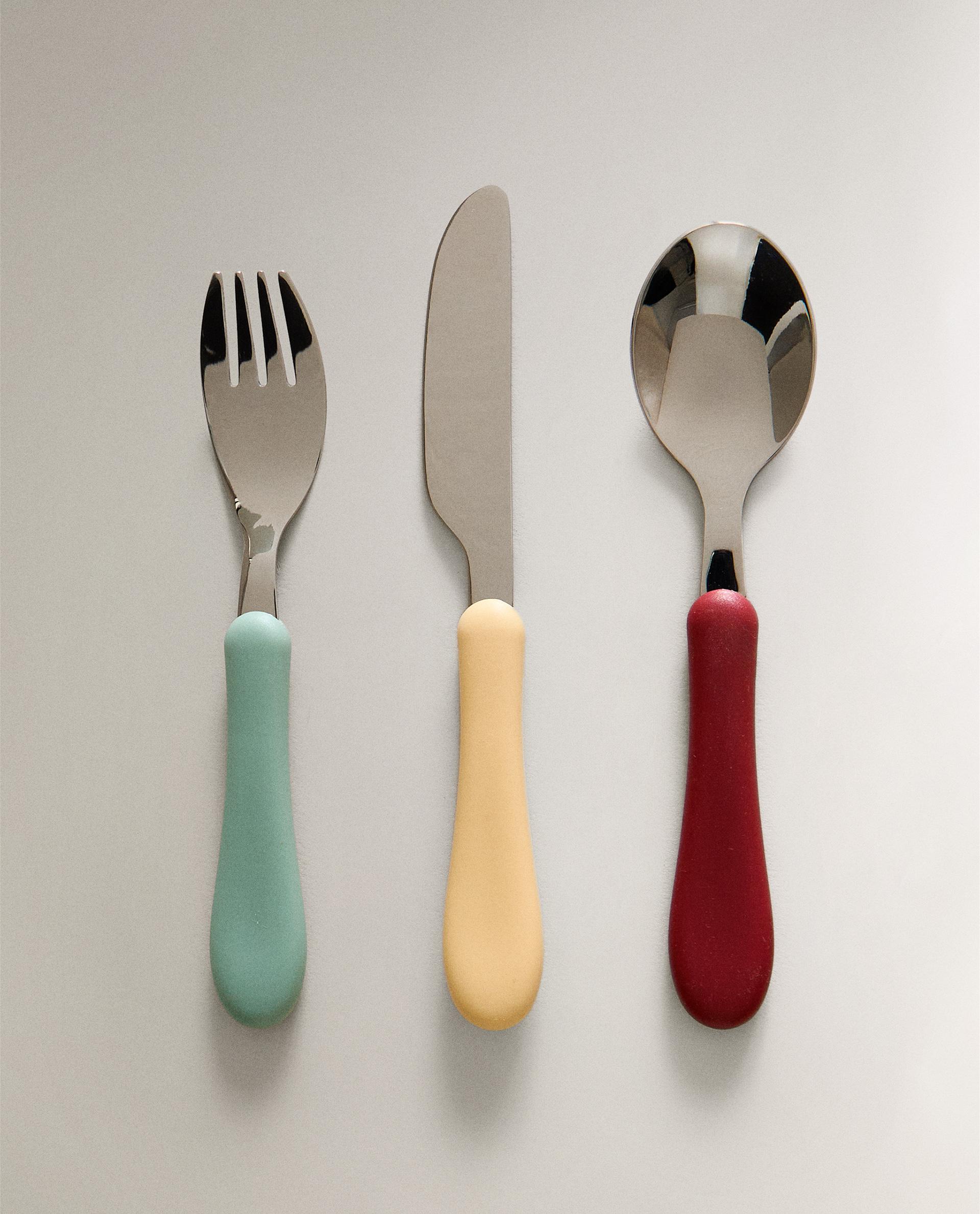 CHILDREN'S COLOURED CUTLERY SET (SET OF 3)