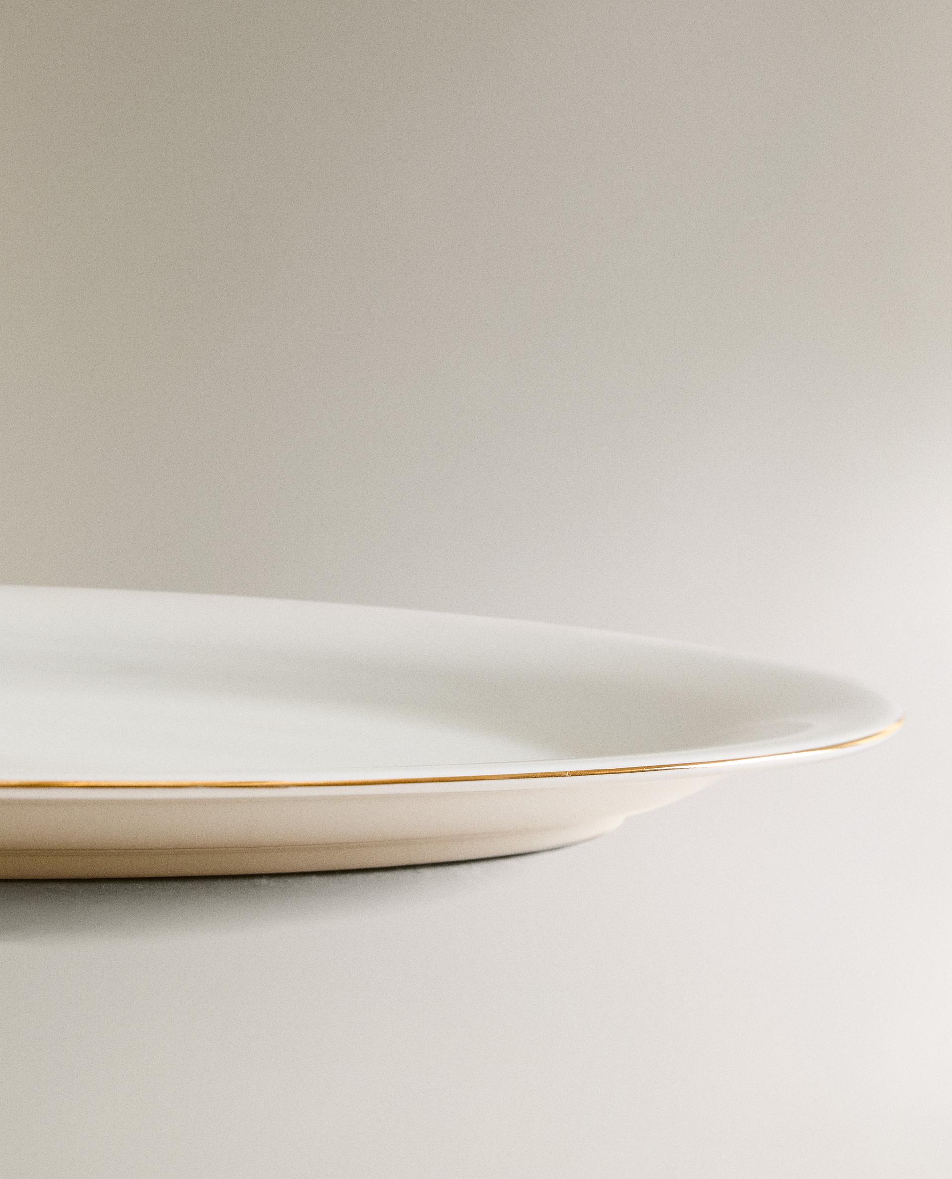 RIMMED BONE CHINA OVAL SERVING DISH product thumbnail 8